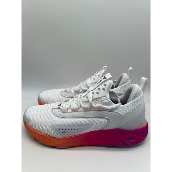 Under Armour Project Rock 7 White Vivid Magenta 30227600-101 Men's Size 10 - Picture 2 of 12